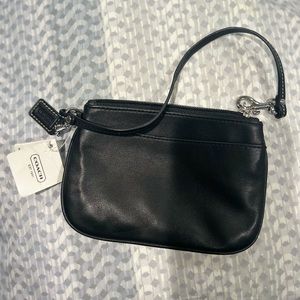 Beautiful Small Black Coach Leather Wristlet